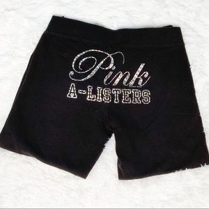 PINK BY VICTORIAS SECRET CROPPED SWEATPANTS BLACK